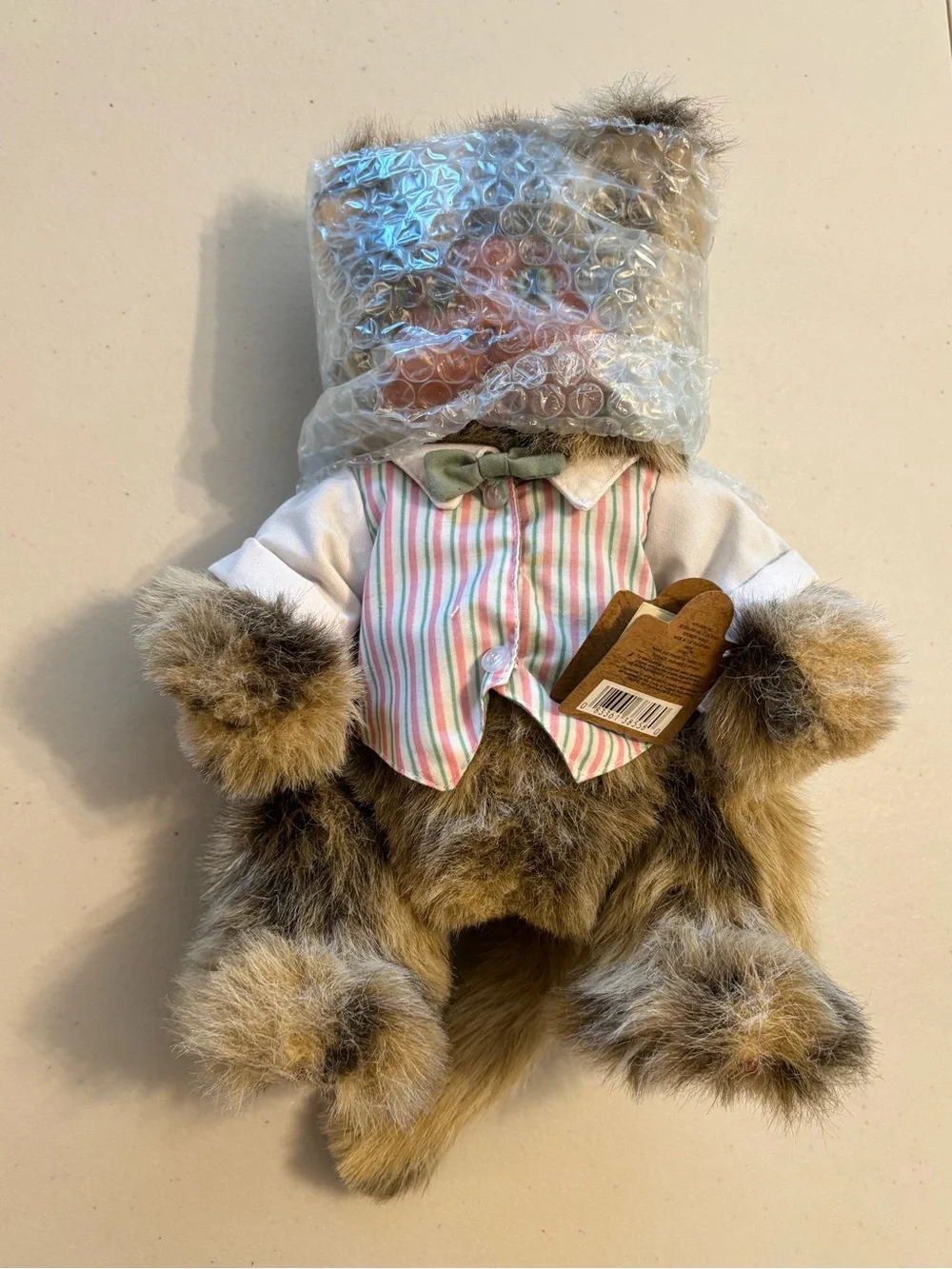 Vintage Robert Raikes “Sidney” Plush Collectible - w/carved wooden face